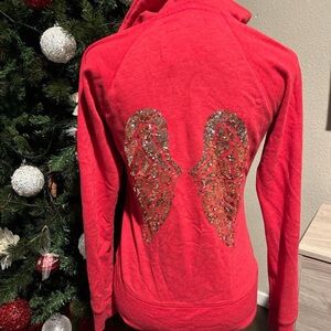 y2k Victoria's Secret angel wings zip up sweater